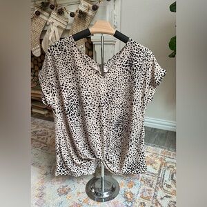 HIPPIE ROSE Ladies' Front-Knot Blouse (Size Large)